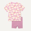 Amazon Essentials Girls and Toddlers’ Short Sleeve T-Shirt and Bike Short Set, Pack of 2(Mauve/Apples)