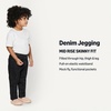 Amazon Essentials Girls and Toddlers’ Skinny Mid Rise Soft Stretch Denim Jegging(Black)