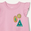 Amazon Essentials Girls and Toddlers’ Sleeveless Ruffle Sleeve T-Shirt, Pack of 3(Badges/Unicorn/Wander)