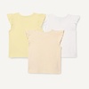Amazon Essentials Girls and Toddlers’ Sleeveless Ruffle Sleeve T-Shirt, Pack of 3(Beige/Pale Yellow/White)