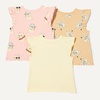 Amazon Essentials Girls and Toddlers’ Sleeveless Ruffle Sleeve T-Shirt, Pack of 3(Cool Cats/Tiger/Tropical Fruit)