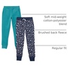 Amazon Essentials Girls and Toddlers’ Sweatpants with Elastic Waist and Drawstring, Multipacks(Navy Stars/Teal Green)