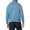 Amazon Essentials Men’s 100% Cotton Quarter-Zip Mock Neck Sweater(Blue)