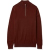 Amazon Essentials Men’s 100% Cotton Quarter-Zip Mock Neck Sweater(Burgundy)