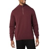 Amazon Essentials Men’s 100% Cotton Quarter-Zip Mock Neck Sweater(Burgundy)