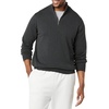 Amazon Essentials Men’s 100% Cotton Quarter-Zip Mock Neck Sweater(Charcoal Heather)