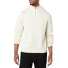 Amazon Essentials Men’s 100% Cotton Quarter-Zip Mock Neck Sweater(Ivory)