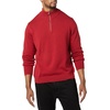 Amazon Essentials Men’s 100% Cotton Quarter-Zip Mock Neck Sweater(Red)