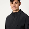 Amazon Essentials Men’s Athletic Lightweight Stretch Woven Colorblock Anorak Jacket(Black)