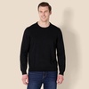 Amazon Essentials Men’s Cable Knit Long-Sleeve Crewneck Sweater, 100% Cotton, Big & Tall Options Available(Black)