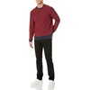 Amazon Essentials Men’s Cable Knit Long-Sleeve Crewneck Sweater, 100% Cotton, Big & Tall Options Available(Navy Red Mini Stripe)