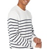 Amazon Essentials Men’s Cable Knit Long-Sleeve Crewneck Sweater, 100% Cotton, Big & Tall Options Available(Navy White Placed Stripe)