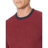 Amazon Essentials Men’s Cable Knit Long-Sleeve Crewneck Sweater, 100% Cotton, Big & Tall Options Available(Navy/Red Stripe)