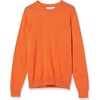 Amazon Essentials Men’s Cable Knit Long-Sleeve Crewneck Sweater, 100% Cotton, Big & Tall Options Available(Orange)