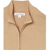 Amazon Essentials Men’s Full-Zip Cotton Sweater(Camel Heather)