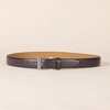 Amazon Essentials Men’s Leather Belt with Metal Buckle, Classic Work Style(Dark Brown)