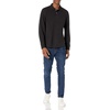 Amazon Essentials Men’s Long-Sleeve Pique Polo Shirt(Black)