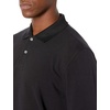 Amazon Essentials Men’s Long-Sleeve Pique Polo Shirt(Black)