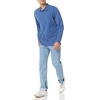 Amazon Essentials Men’s Long-Sleeve Pique Polo Shirt(Blue)