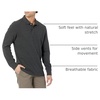 Amazon Essentials Men’s Long-Sleeve Pique Polo Shirt(Charcoal Heather)