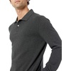 Amazon Essentials Men’s Long-Sleeve Pique Polo Shirt(Charcoal Heather)