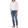 Amazon Essentials Men’s Long-Sleeve Pique Polo Shirt(White)