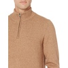 Amazon Essentials Men’s Long-Sleeve Soft Touch Rib Quarter-Zip Sweater(Camel)