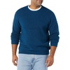 Amazon Essentials Men’s Long-Sleeve Soft Touch Waffle Stitch Crewneck Sweater(Blue)