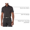Amazon Essentials Men’s Moisture Wicking Golf Polo Shirt, Short Sleeve, Slim-Fit, Quick-Dry, Active Wear(Black Stripe)