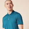 Amazon Essentials Men’s Moisture Wicking Golf Polo Shirt, Short Sleeve, Slim-Fit, Quick-Dry, Active Wear(Blue White Mini Stripe)