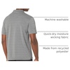 Amazon Essentials Men’s Moisture Wicking Golf Polo Shirt, Short Sleeve, Slim-Fit, Quick-Dry, Active Wear(Medium Gray Heather Stripe)