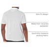 Amazon Essentials Men’s Moisture Wicking Golf Polo Shirt, Short Sleeve, Slim-Fit, Quick-Dry, Active Wear(White Stripe)