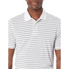 Amazon Essentials Men’s Moisture Wicking Golf Polo Shirt, Short Sleeve, Slim-Fit, Quick-Dry, Active Wear(White Stripe)