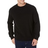 Amazon Essentials Men’s Oversized Crewneck Sweater, Textured, Loose Fit(Black)