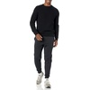 Amazon Essentials Men’s Oversized Crewneck Sweater, Textured, Loose Fit(Black)