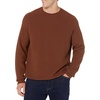 Amazon Essentials Men’s Oversized Crewneck Sweater, Textured, Loose Fit(Deep Brown)