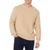 Amazon Essentials Men’s Oversized Crewneck Sweater, Textured, Loose Fit(Tan)