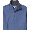 Amazon Essentials Men’s Quarter-Zip French Rib Mock Neck Sweater, Casual Wear(Blue Heather)