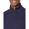 Amazon Essentials Men’s Quarter-Zip French Rib Mock Neck Sweater, Casual Wear(Navy)
