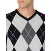 Amazon Essentials Men’s Regular Fit Cotton V-Neck Pullover Sweater (Available in Big & Tall)(Black Argyle)