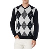 Amazon Essentials Men’s Regular Fit Cotton V-Neck Pullover Sweater (Available in Big & Tall)(Black Argyle)