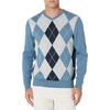 Amazon Essentials Men’s Regular Fit Cotton V-Neck Pullover Sweater (Available in Big & Tall)(Blue Argyle)