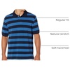 Amazon Essentials Men’s Regular-Fit Short Sleeve Cotton Pique Polo Shirt (Available in Big & Tall)(Black Blue Stripe)