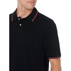 Amazon Essentials Men’s Regular-Fit Short Sleeve Cotton Pique Polo Shirt (Available in Big & Tall)(Black/White and Red Tipped)