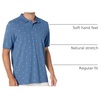 Amazon Essentials Men’s Regular-Fit Short Sleeve Cotton Pique Polo Shirt (Available in Big & Tall)(Blue White Palm Tree Print)