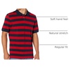 Amazon Essentials Men’s Regular-Fit Short Sleeve Cotton Pique Polo Shirt (Available in Big & Tall)(Red/Navy Rugby Stripe)