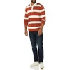 Amazon Essentials Men’s Rugby Sweater(Chestnut Brown Stripe)