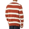Amazon Essentials Men’s Rugby Sweater(Chestnut Brown Stripe)
