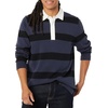Amazon Essentials Men’s Rugby Sweater(Dark Navy Stripe)