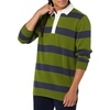 Amazon Essentials Men’s Rugby Sweater(Olive Stripe)